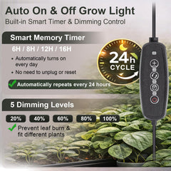 LBW Grow Light timer settings display