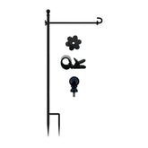 LCCBRO Garden Flag Holder Stand front view with extended ground stakes