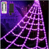 LCHUANG Halloween Spider Web Lights set with LED lights and spiders