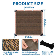 LCYFBE 90% Sun Shade Cloth 6 x 6 FT Mocha in garden