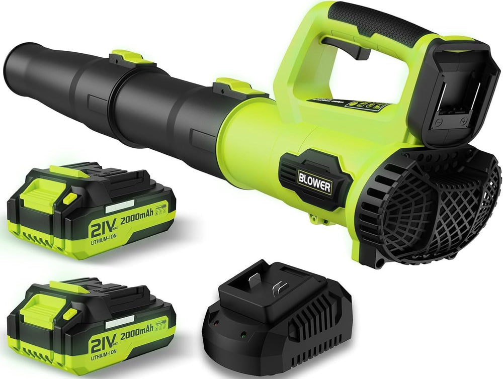 LEAPUL Leaf Blower Cordless front view with dual batteries