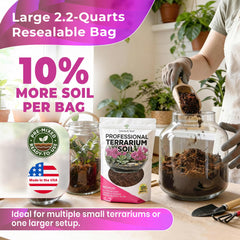 Leaves and Soul terrarium soil mix in resealable packaging