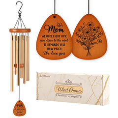 Leebbsin 25.5" wind chime for mom with brown metal finish