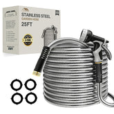 Lefree 25FT Metal Garden Hose gray model with ergonomic handle