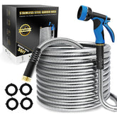 Lefree 50ft Metal Garden Hose with grey nozzle