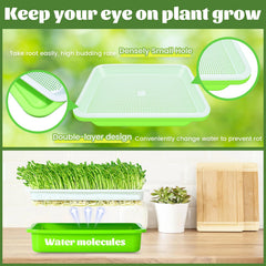 Legigo seed sprouter trays in a kitchen setting with microgreens