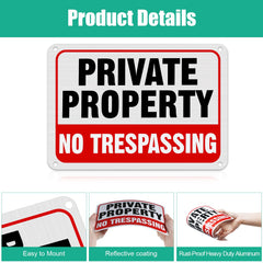 LEIFIDE No Trespassing sign mounted on a fence