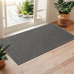 LEKEEPGO Door Mat 24"x47" in grey front view