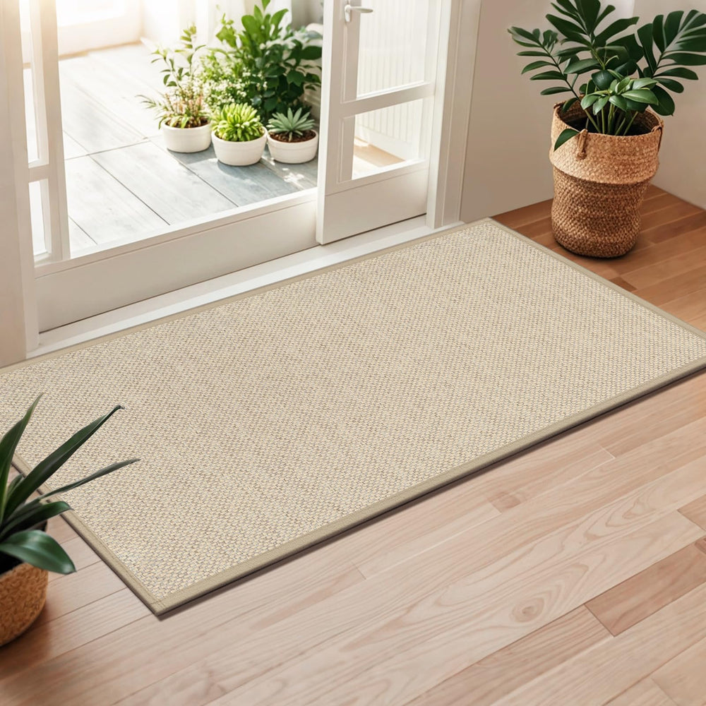 LEKEEPGO Door Mat 24"x47" khaki front view