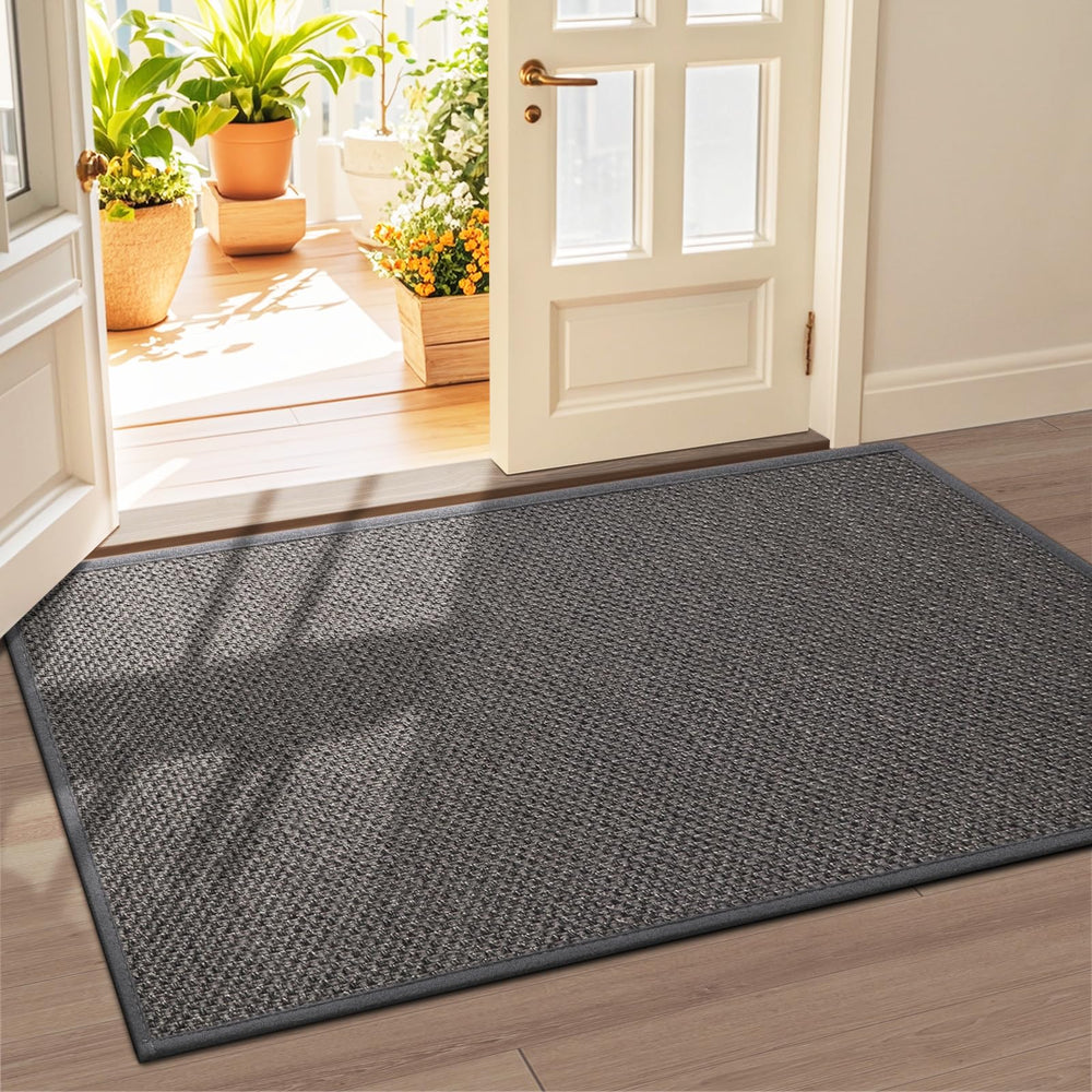 LEKEEPGO Large Door Mat 36x59 grey front view