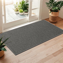 LEKEEPGO Long Door Mat 24"x59" grey side view