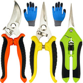 lengnoyp pruning shears with curved blade, orange handle