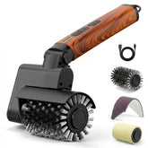 lenzhan Electric Grill Brush 3-in-1 Kit with red wood coating front view
