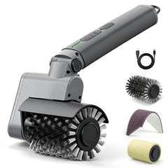 Lenzhan Electric Grill Brush Light Gray front view