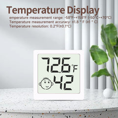 LEOALF Mini Hygrometer side view with adhesive backing