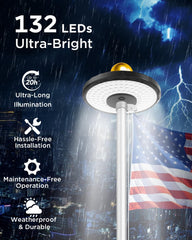 Lepwings Solar Flag Pole Light installed on a flagpole