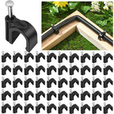 Leriton 100 pcs drip irrigation mounting clips, black, side view