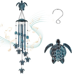 LESES Sea Turtle Wind Chime front view with copper finish