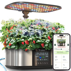LETPOT LPH-Max Hydroponics Growing System front view with LED lights