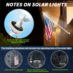 LETSTRY solar light and flag assembly on a white flagpole