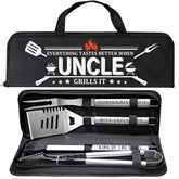 LEWARAN BBQ Grill Tool Set in aluminum case with stainless steel utensils