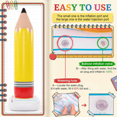 Leyndo inflatable pencil decoration in bright yellow