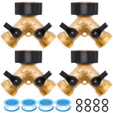 LFSEMINI 4 pack brass hose splitter front view