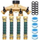 LFSEMINI 4 Way Hose Splitter set with brass finish