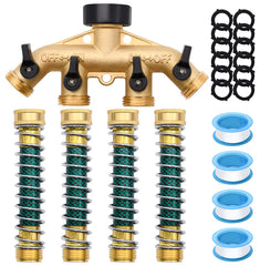 LFSEMINI 4 Way Hose Splitter set with brass finish