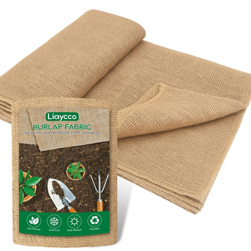 Liaycco 20" x 7 Feet Natural Jute Burlap Fabric Roll front view