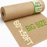 Liaycco 60" x 50 ft burlap fabric roll front view