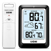 LICHI Indoor Outdoor Thermometer front view with LCD display