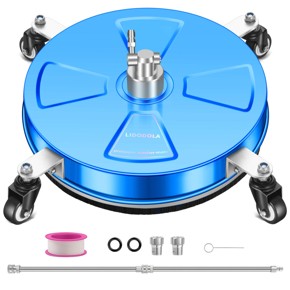 LidoDola 16 inch pressure washer surface cleaner blue front view