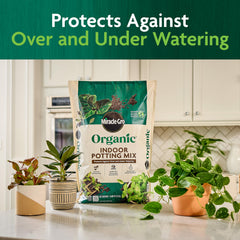 Lifestyle image of Miracle-Gro potting mix with indoor plants