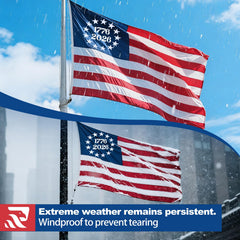 Lifestyle scene of irbrisu American Flag 5x8 FT displayed outdoors