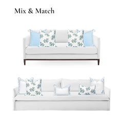 Lifestyle scene with Hofdeco pillow cover on outdoor patio furniture