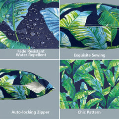 Lifestyle scene with LVTXIII Outdoor Pillow Covers on patio furniture