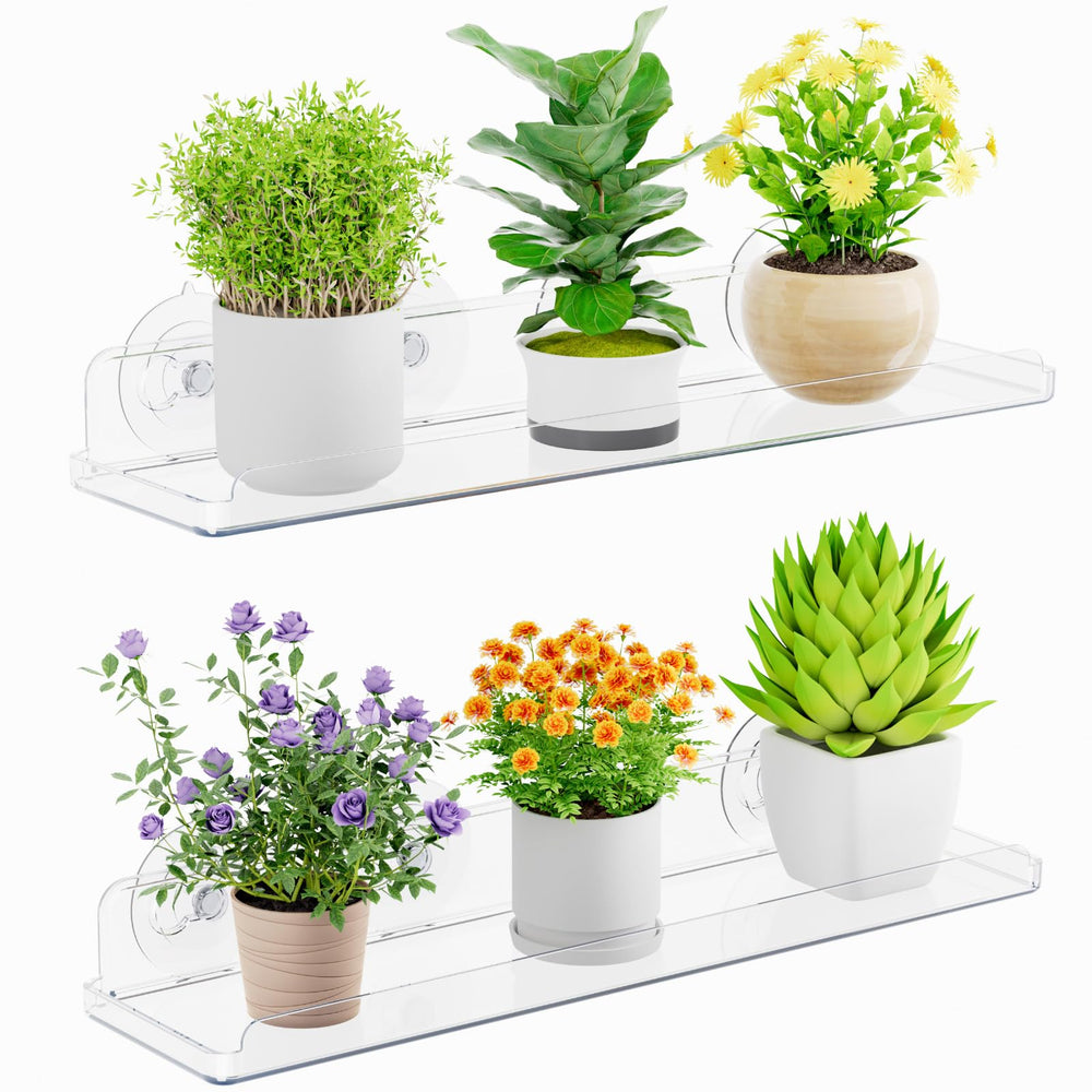 Lifewit Window Plant Shelf transparent front view
