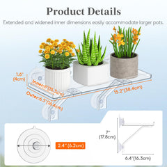 Lifewit Window Plant Shelves side view showing suction cups