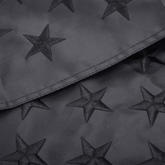 Lifraon Black American Flag hanging in a garden