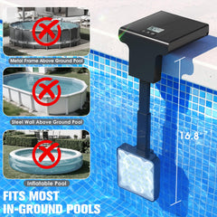 LightHacker Solar Pool Light in use at night