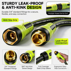 Lightweight HEYRSUN garden hose coiled for storage
