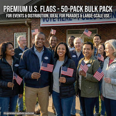 Lightweight polyester mini flags for outdoor events