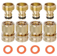LIKAGE Brass Hose Quick Connect front view with connectors