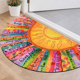 Likiyol Sun Door Mat front view with colorful floral design