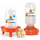 Lil'Clucker 1L chick feeder front view in orange