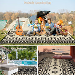 LILIOFFIC Outdoor Rug 5x8 ft in a garden setting