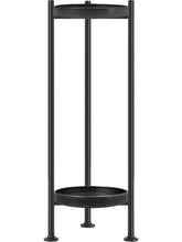 Lilybud--lily 2 Tier Iron Plant Stand front view in black