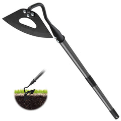 Lilyvane 55-inch garden hoe front view with carbon steel blade