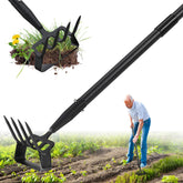 Lilyvane Garden Hoe 2-in-1 tool front view with 62 inch long handle